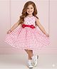 The Magic Wand Woven Sleeveless Floral Applique Detailed Polka Dots Printed  Dress - Pink