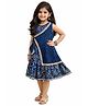 The Magic Wand Cotton Woven Sleeveless Gota Lace Embellished Bandhani Printed  Dress - Navy Blue