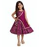 The Magic Wand Cotton Woven Sleeveless Gota Lace Embellished Bandhani Printed Dress - Purple