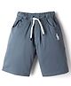 Spark Cotton Knit Above Knee Length Solid Color Shorts - Blue