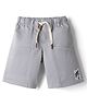 Spark Cotton Knit Above Knee Length Cut & Sew Shorts with Patch - Grey