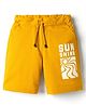 Spark Cotton Knit Above Knee Length Shorts with Sunshine Print - Mustard