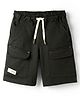 Spark Cotton Knit Above Knee Length Solid Color Shorts with Pocket - Olive Green