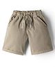 Spark Cotton Knit Above Knee Length Solid Color Shorts - Tan