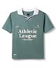 Spark Cotton Knit Collared T-Shirt with Text Print - Aqua Blue