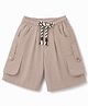 Spark Cotton Knit Above Knee Length Solid Shorts With Pockets - Grey