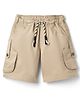 Spark Cotton Knit Above Knee Length Solid Shorts With Pockets - Grey