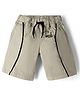 Spark Cotton Knit Above Knee Length Shorts with Pipe Detailing - Light Green