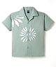 Spark Cotton Woven Half Sleeves Embellished Shirt - Light Green