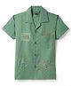 Spark Cotton Knit Half Sleeves Embroidered Shirt With Embroidery - Green