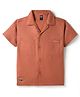 Spark Cotton Woven Half Sleeves Solid Shirt - Rust Orange