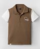 Spark Cotton Knit T-Shirts Polo Half Sleeves - Brown