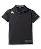 Spark Cotton Knit T-Shirt with Polo Collar and Half Sleeves Black 13-14 Years