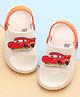 Yellow Bee Disney Pixar Cars Featuring Lightning Mcqueen Applique Detailed Slingback Sandals - White