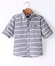 Rikidoos Cotton Woven Full Sleeves Striped Shirt - Grey