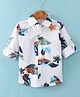 Rikidoos Cotton Woven Full Sleeves Shirt With Leaf Print - White