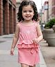 Babyhug Single Jersey Knit Sleeveless Top & Skorts Set With Floral Print - Pink