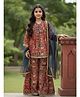 Cutiekins Rayon Woven Three Fourth Sleeves Patola Printed Coordinating Kurti Sharara Set With Dupatta - Multi Colour