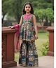 Cutiekins Rayon Woven Sleeveless Patola Printed Kurti Sharara Set With Dupatta - Multi Colour