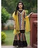 Cutiekins Rayon Woven Three Fourth Sleeves Ethnic Motifs Printed Kurti Sharara Set With Dupatta - Black & Multi Colour