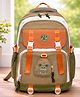 Little Surprise Box 18 Inch  ColorBlock School Backpack with Character Pouch for Kids - Orange