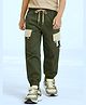 Nino Togs Cotton Woven Baseball Cap Applique Detailed Pants - Military Green
