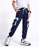 Nino Togs Cotton Woven Colour Blocked Cargo Pants - Navy Blue