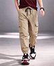 Nino Togs Cotton Woven Never Give Up Text Patch Detailed Cargo Pants - Khaki