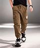 Nino Togs Cotton Woven Never Give Up Text Patch Detailed Cargo Pants - Brown