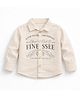 Spool Junior Cotton Woven Full Sleeves Finesse Text Printed Shirt - Cream