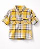 Spool Junior Cotton Woven Full Sleeves Checked Shirt - Dark Yellow