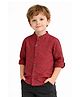 Spool Junior Cotton Woven Full Sleeves Solid Shirt - Maroon