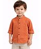 Spool Junior Cotton Woven Full Sleeves Solid Shirt - Dark Orange