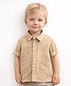 Spool Junior Cotton Woven Full Sleeves Textured Shirt - Khaki