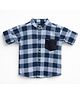Spool Junior Cotton Woven Full Sleeves Buffalo Checked Shirt - Blue