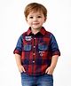 Spool Junior Cotton Woven Checked Shirt - Blue & Orange