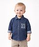 Spool Junior Denim Woven Full Sleeves Abstract Printed Shirt - Blue