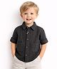 Spool Junior Cotton Woven Full Sleeves Striped Shirt - Black