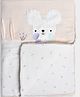 Mi Arcus 100% Cotton Printed & Patch Work Comforter- White & Peach