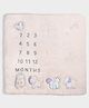 Mi Arcus 100% Cotton Printed Milestone Mat for Infant- White & Peach