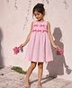 Somersault Cotton Woven Sleeveless Striped & Bow Applique Detailed Dress - Pink
