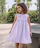 Somersault Cotton Woven Sleeveless Gingham Checked & Bow Applique Detailed Dress - Purple