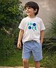 Somersault Cotton Knit Half Sleeves Snooze Text Printed Tee & Shorts Night Suit - White