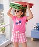Somersault Cotton Knit Cap  Sleeves Snooze Text Printed Tee & Shorts Night Suit - Pink