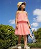 Somersault Cotton Woven Sleeveless Threadwork Embroidered Top & Skirt Set - Pink