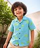 Somersault Cotton Woven Half Sleeves Lemon Printed Shirt -Blue