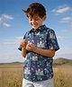 Somersault Cotton Woven Half Sleeves Castle & Trees Printed Shirt - Multi Colour