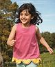 Somersault Cotton Woven Sleeveless Lemons Embroidered  Top - Pink