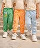 Somersault Cotton Knit Pack Of 3 Lemons & Typography Printed Joggers - Orange & Multi Colour