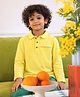 Somersault Cotton Knit Full Sleeves Brand Name Embroidered Polo Tee - Yellow